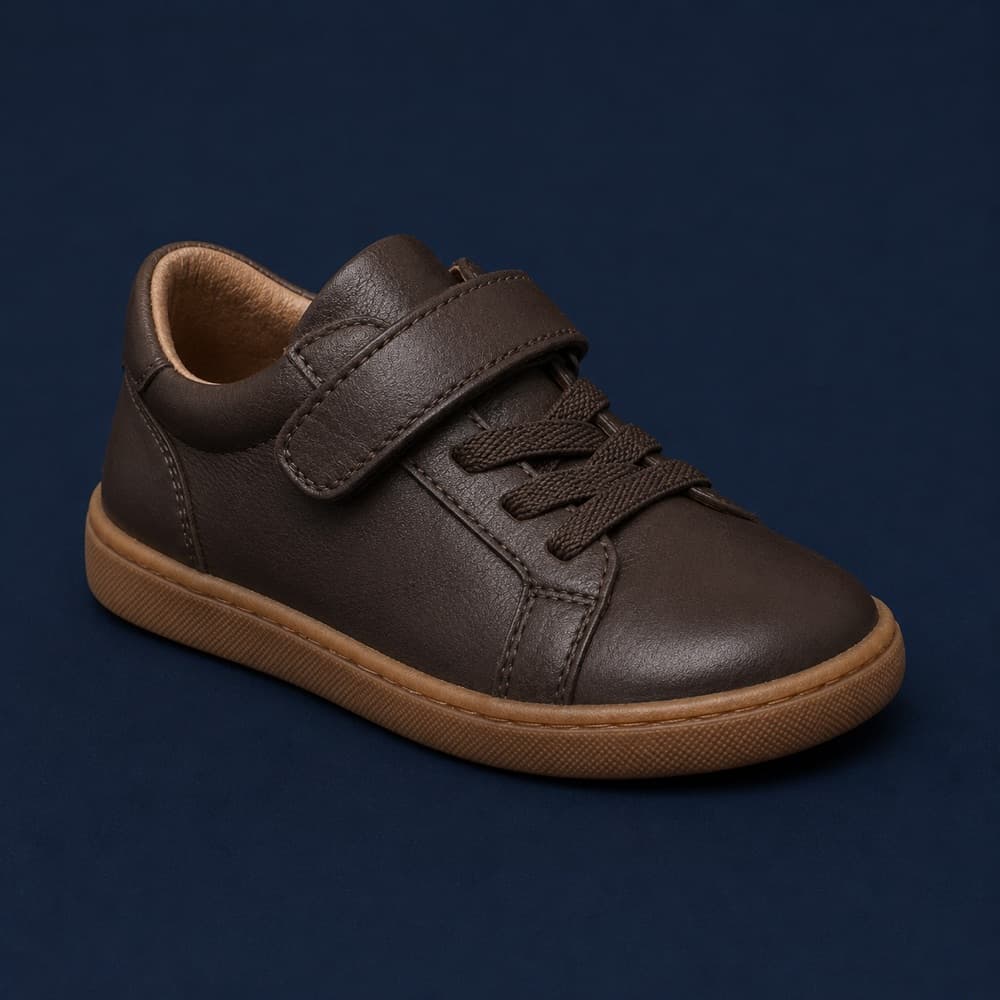 Everyday Leather, Dark brown leather on a gum sole.